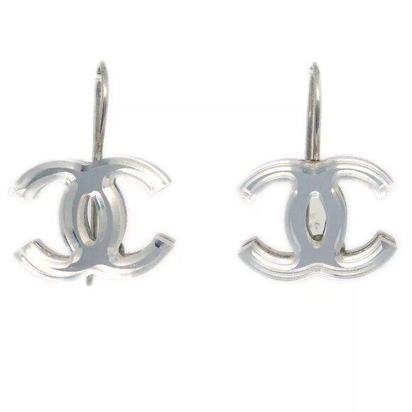 Chanel Dangle Piercing Earrings Silver 03C XX90668 - Picture 1 of 4